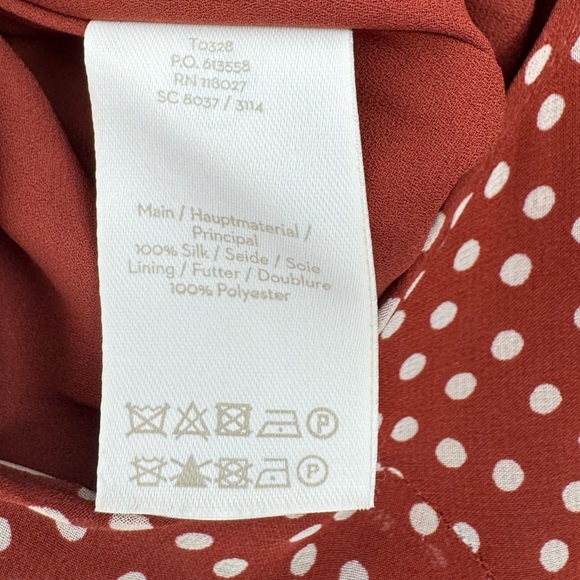 Boden Hermione Silk Jumpsuit Red Polka Dot Long Sleeve Wide Leg Size 6 - Picture 11 of 13